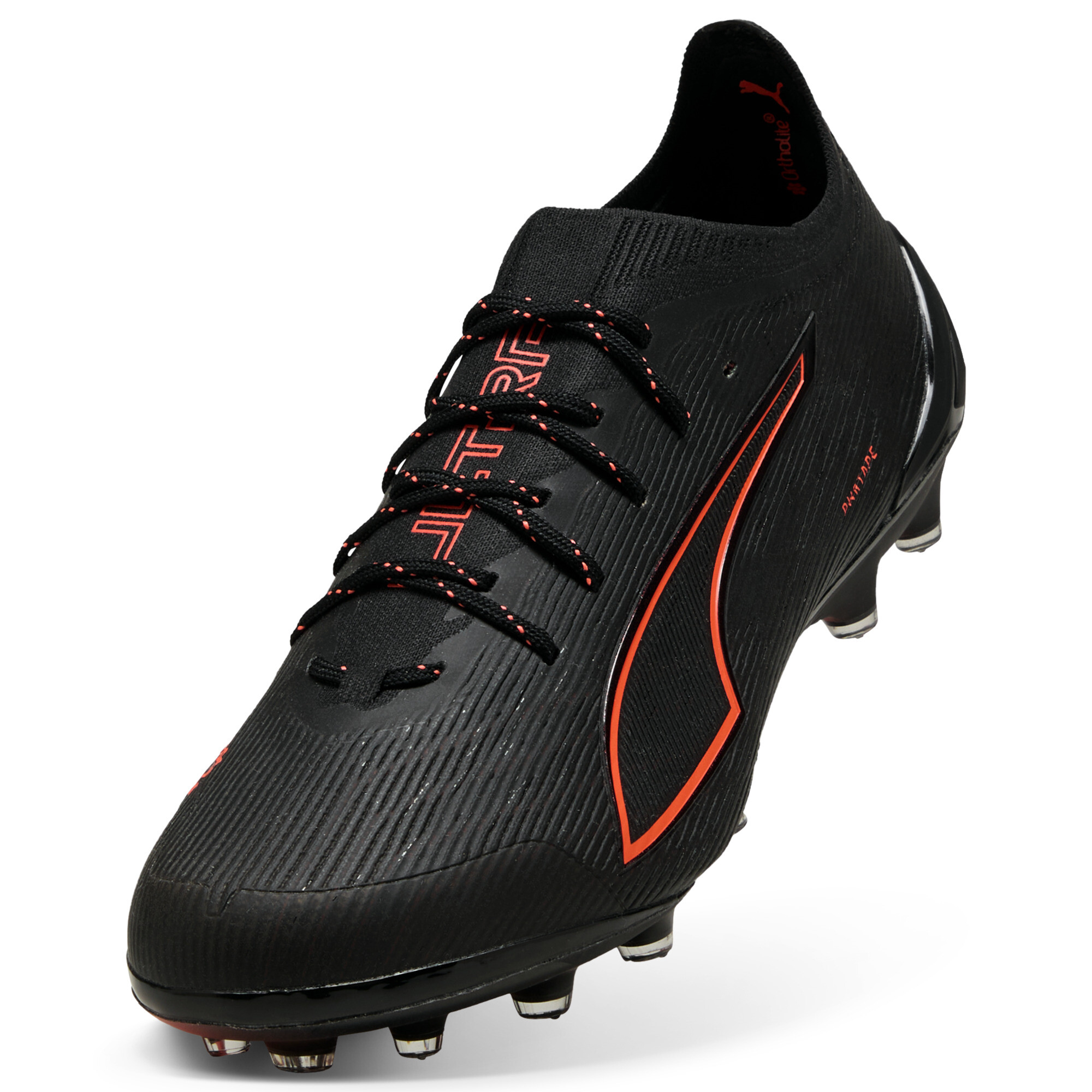 PUMA ULTRA 6 ULTIMATE AG uniseks voetbalschoenen, Zwart/Rood, Maat 41 thumbnail 2
