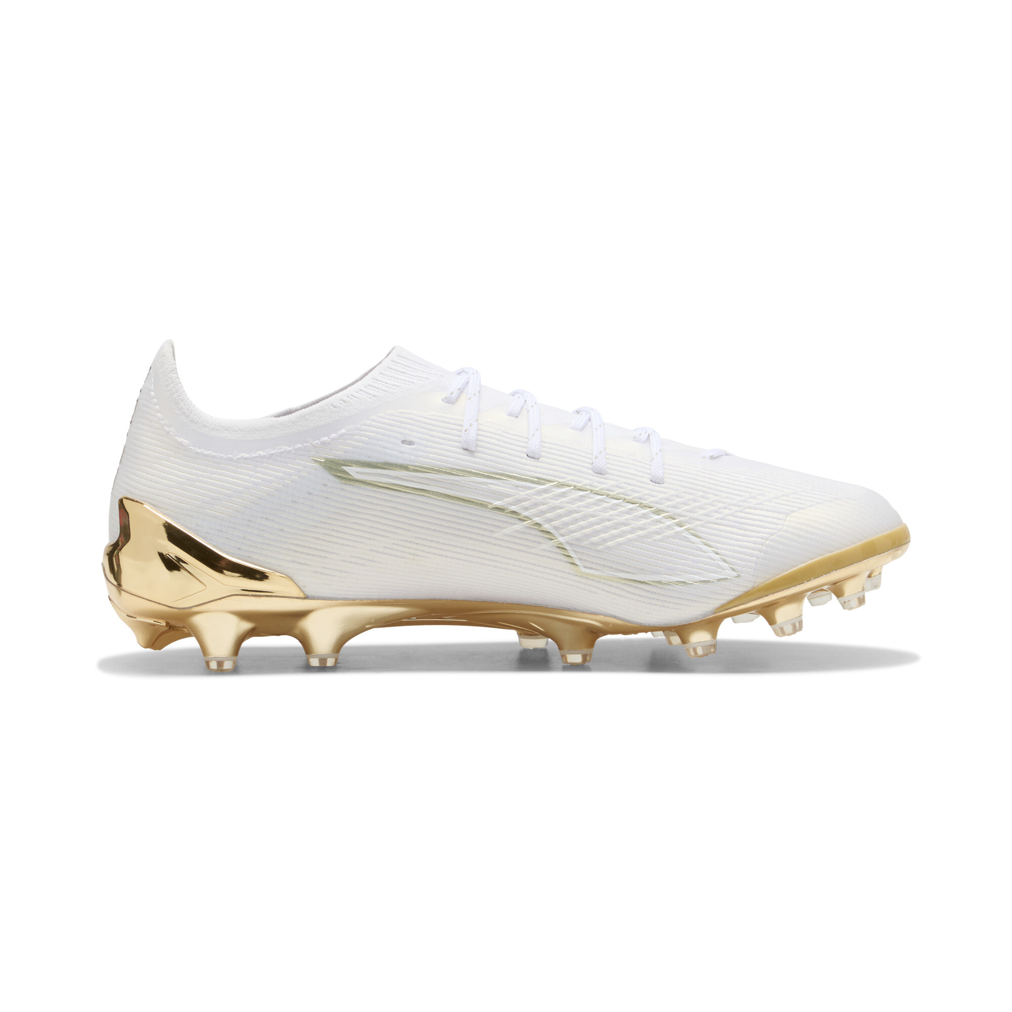 PUMA ULTRA 6 ULTIMATE AG uniseks voetbalschoenen, Zwart/Wit/Goud, Maat 42 thumbnail 3