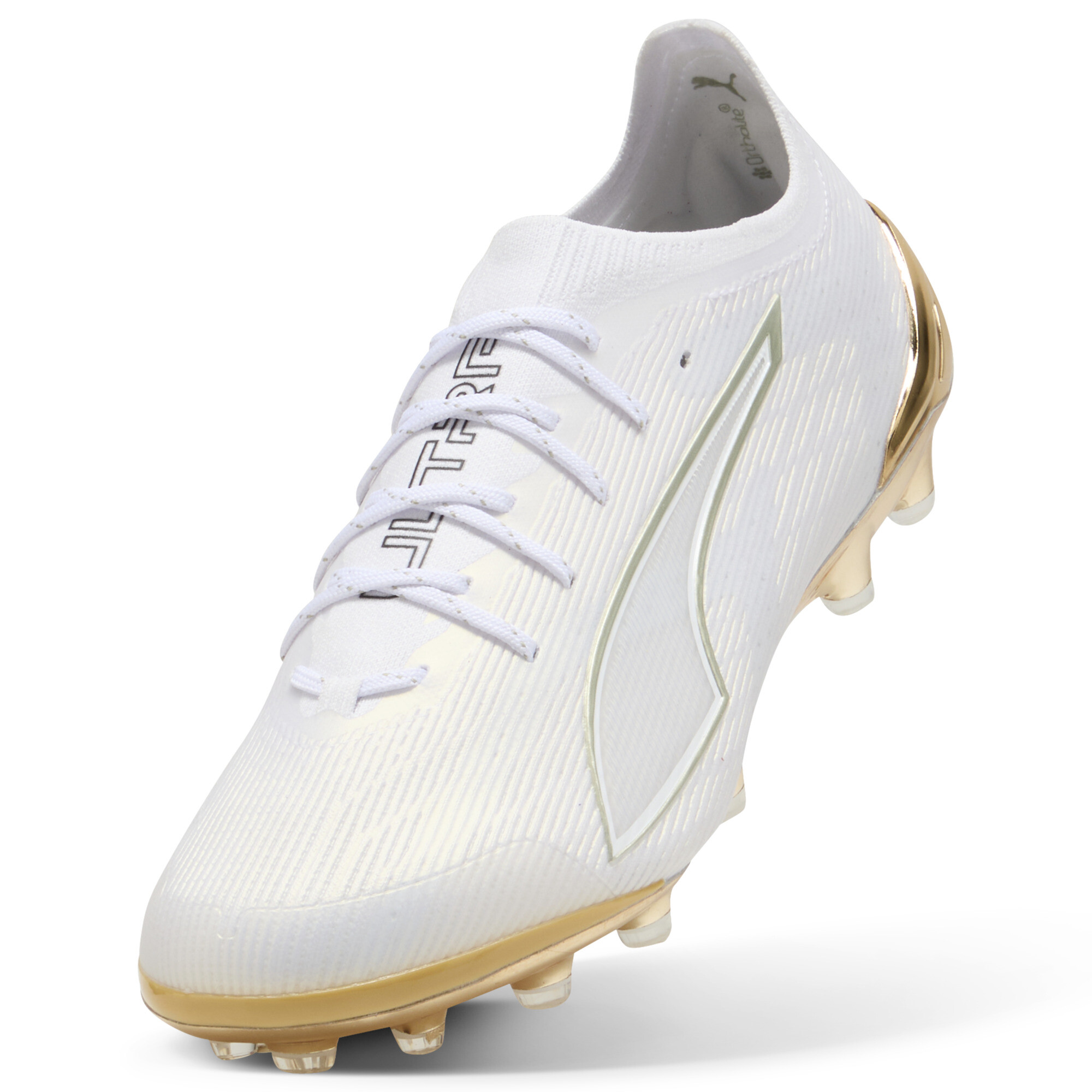 PUMA ULTRA 6 ULTIMATE AG uniseks voetbalschoenen, Zwart/Wit/Goud, Maat 42 thumbnail 2
