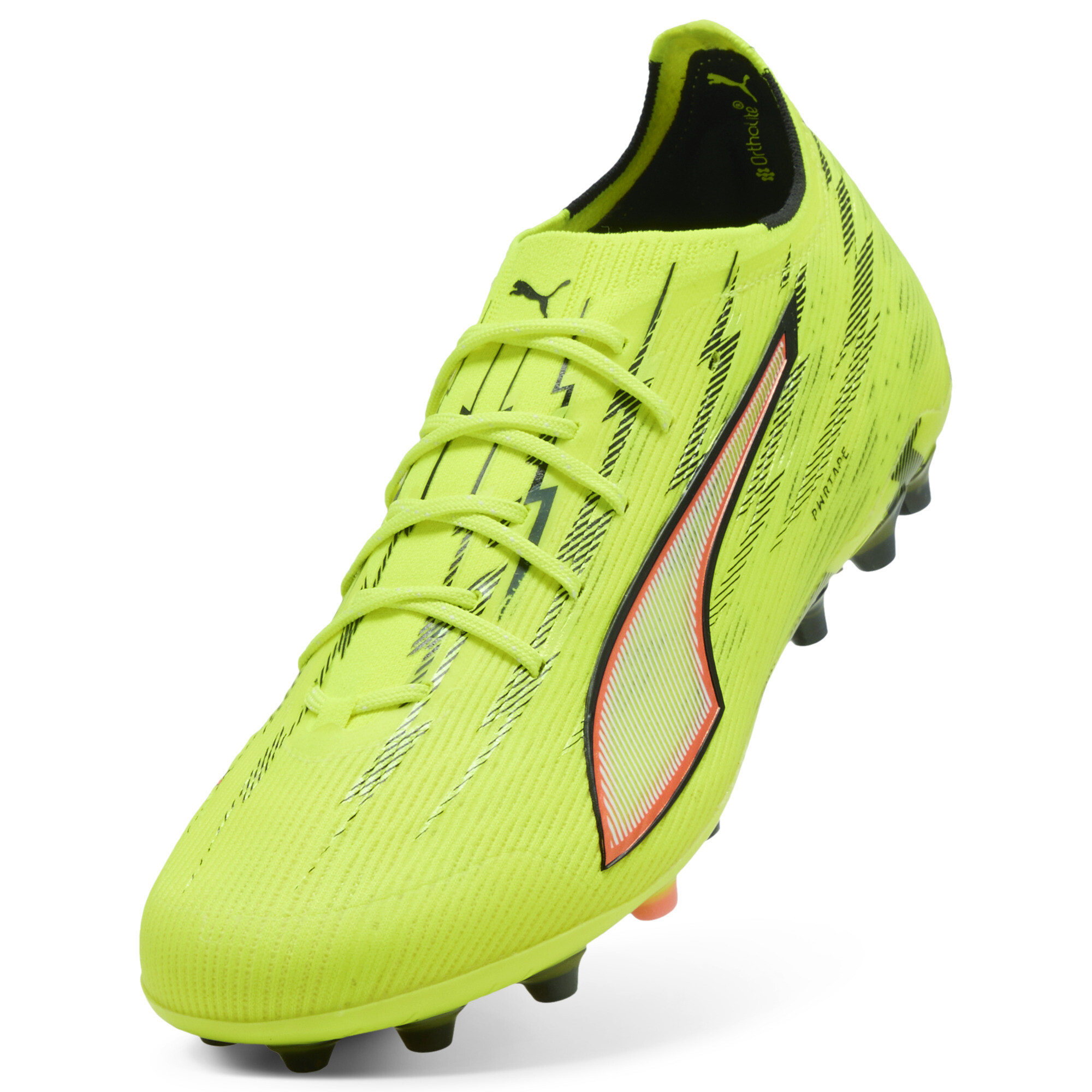 PUMA ULTRA 6 ULTIMATE AG uniseks voetbalschoenen, Zwart/Rood/Geel, Maat 42,5 thumbnail 2