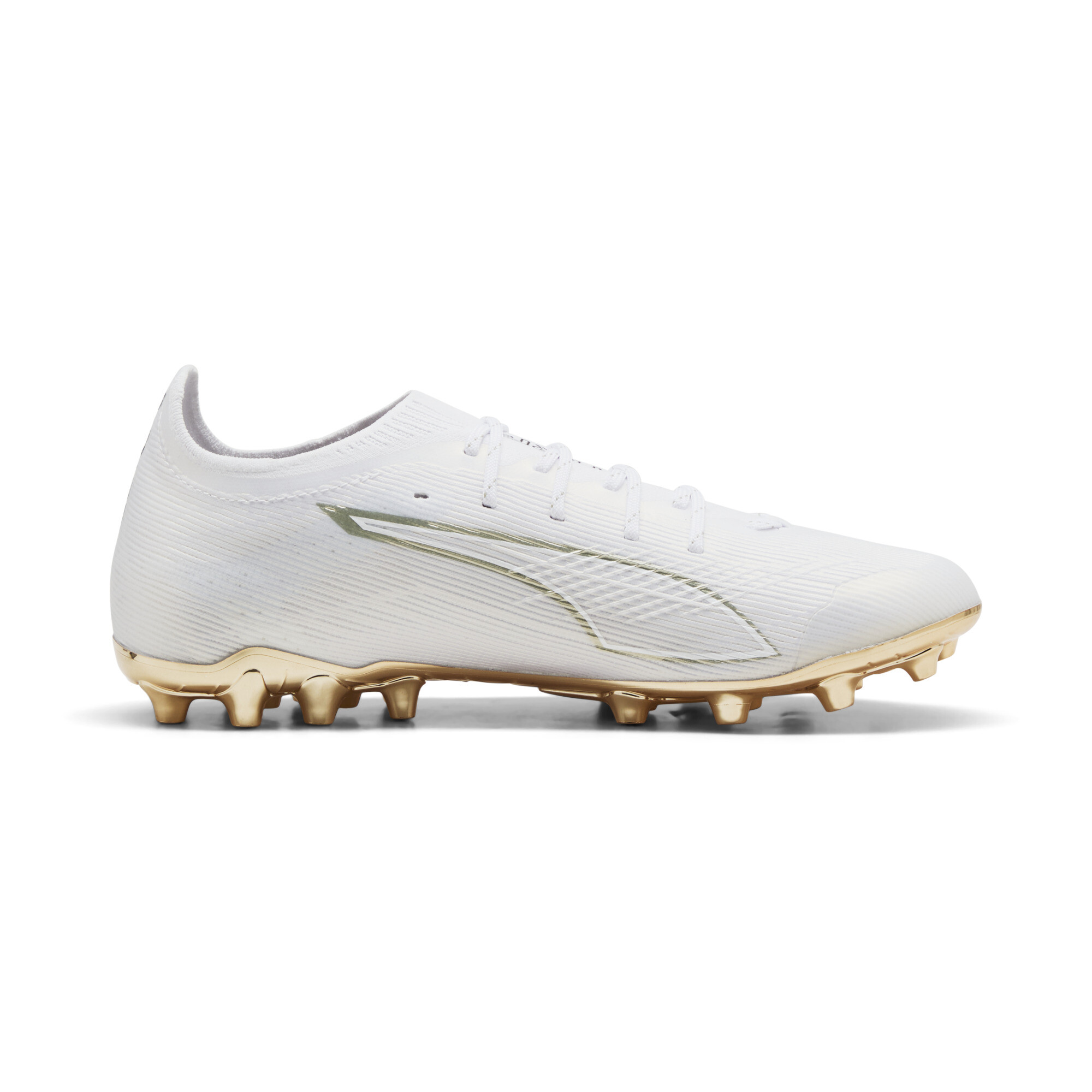 PUMA ULTRA 6 ULTIMATE MG uniseks voetbalschoenen, Zwart/Wit/Goud, Maat 39 thumbnail 3