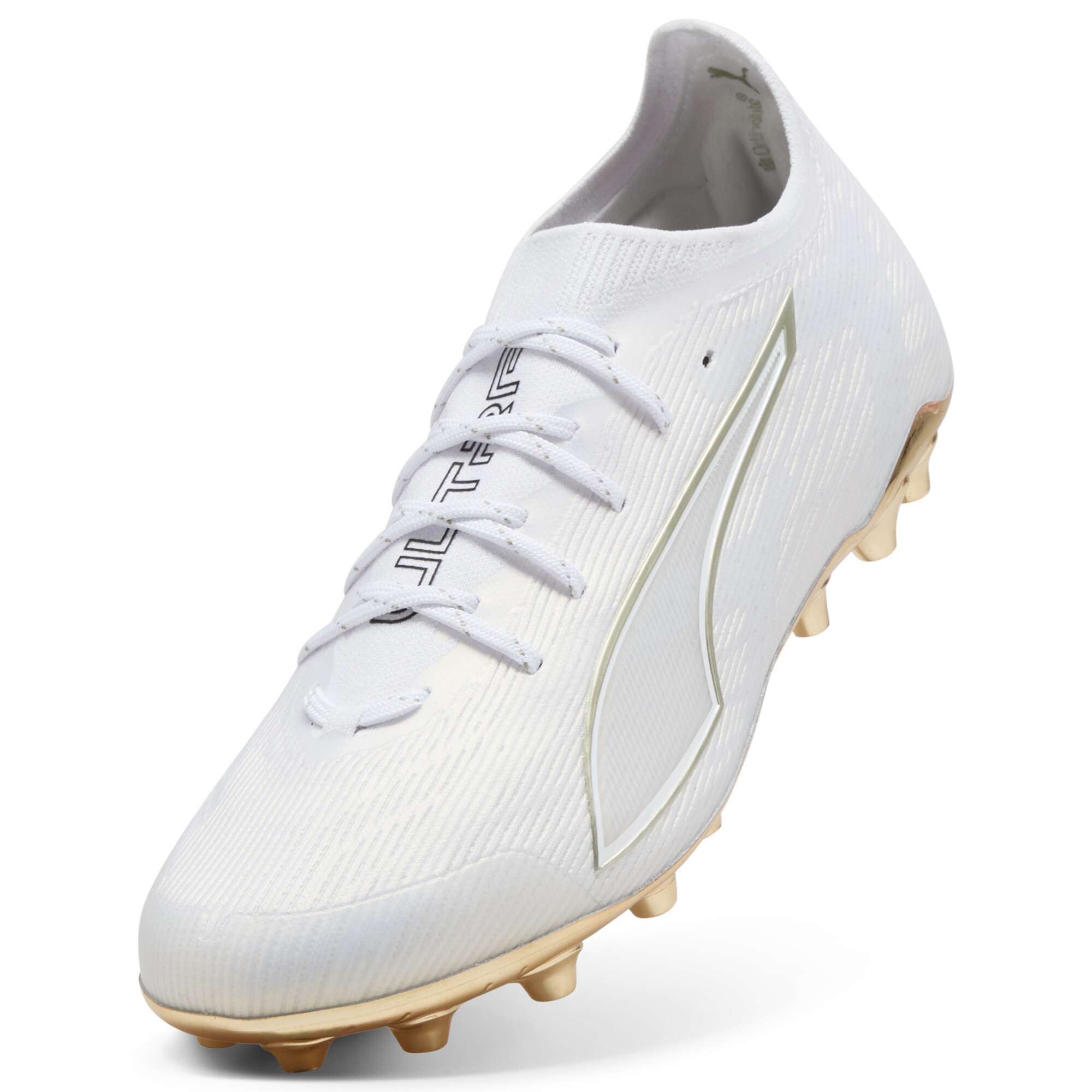 PUMA ULTRA 6 ULTIMATE MG uniseks voetbalschoenen, Zwart/Wit/Goud, Maat 39 thumbnail 2