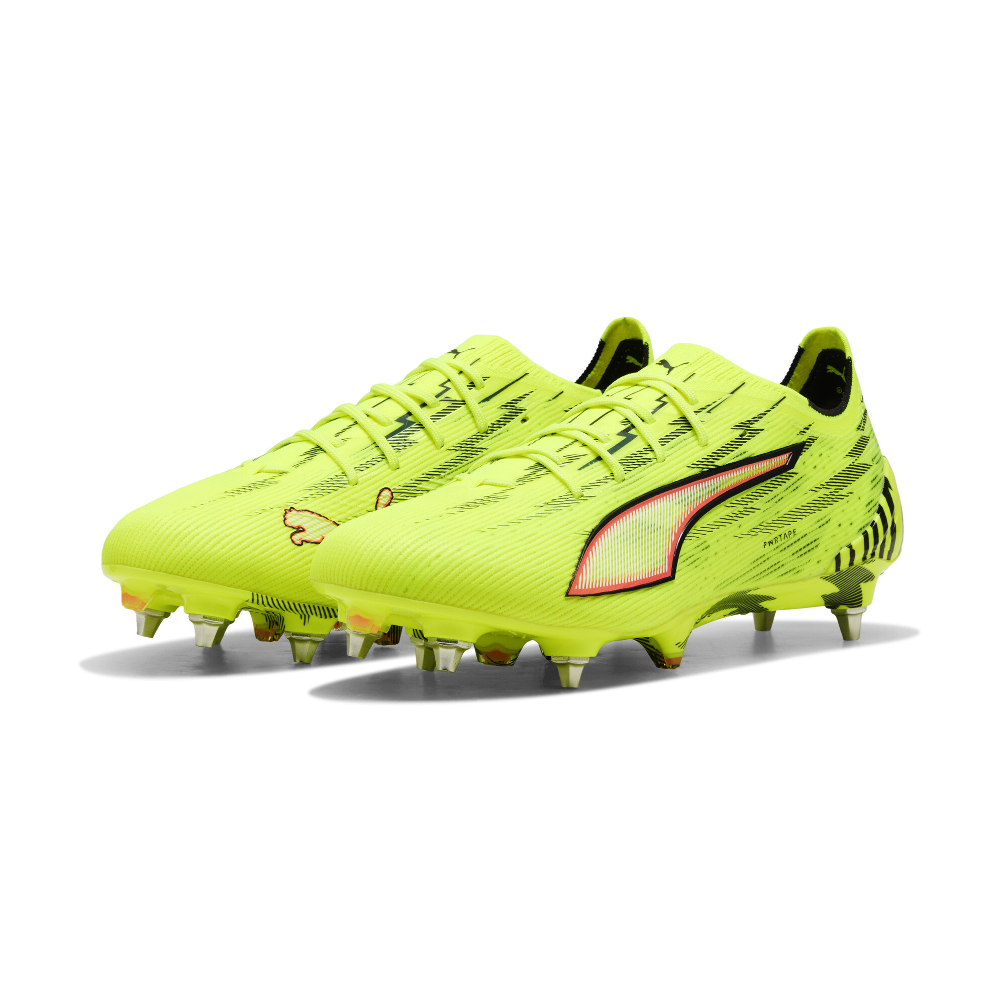 PUMA ULTRA 6 ULTIMATE MxSG uniseks voetbalschoenen, Zwart/Rood/Geel, Maat 41 thumbnail 6