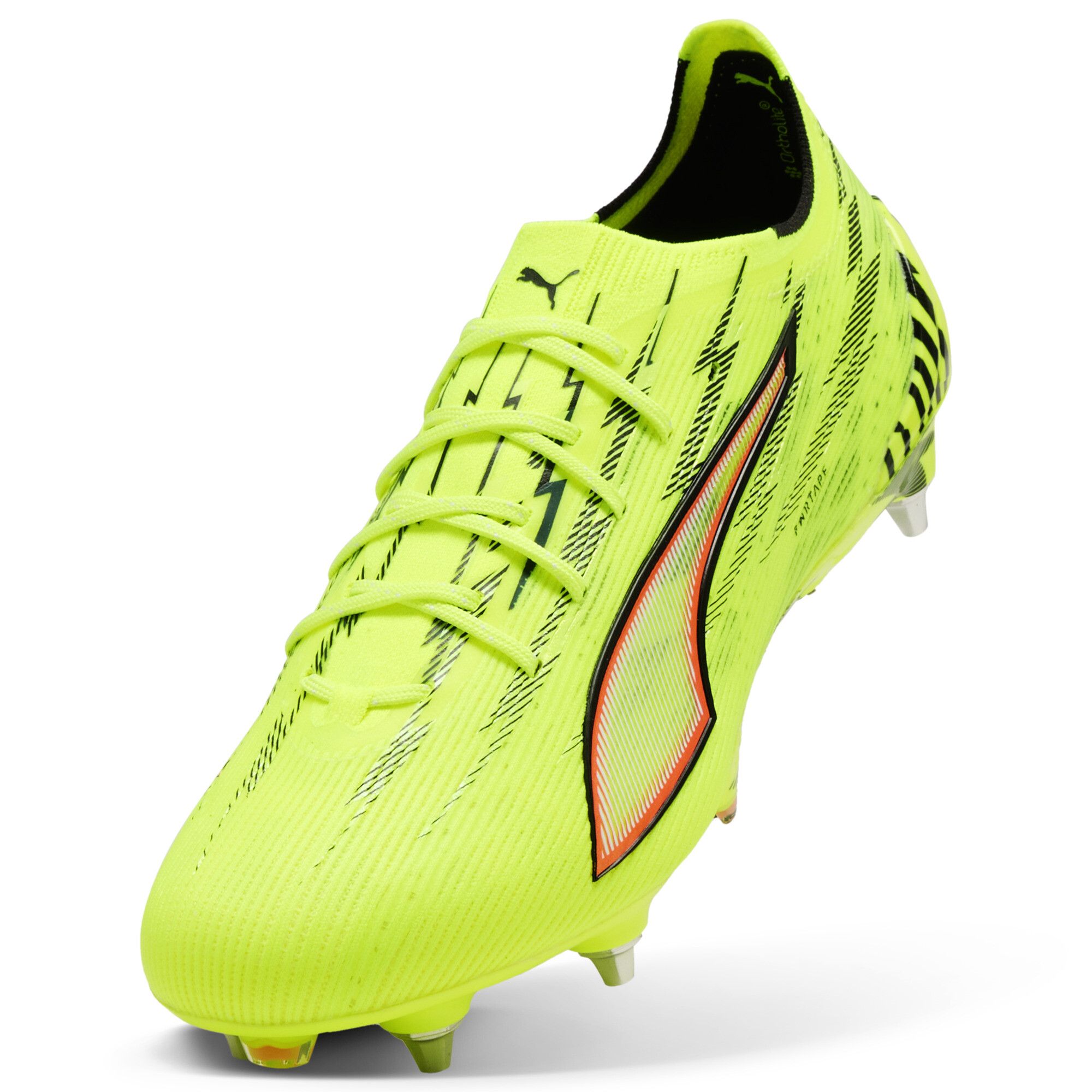PUMA ULTRA 6 ULTIMATE MxSG uniseks voetbalschoenen, Zwart/Rood/Geel, Maat 41 thumbnail 2