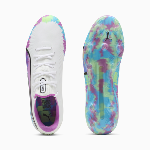 Tacos de fútbol unisex King Ultimate Brightance FG/AG, PUMA White-Clyde Royal-Pure Magenta-Fizzy Apple, large-MEX