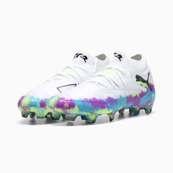 Tacos de fútbol unisex Future 8 Ultimate Brightance FG, PUMA White-Fizzy Apple-Bright Aqua-Pure Magenta, large-MEX