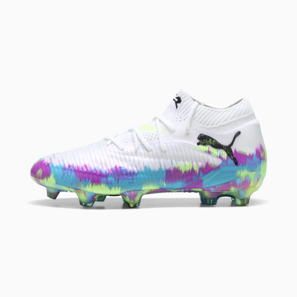 Tacos de fútbol unisex Future 8 Ultimate Brightance FG, PUMA White-Fizzy Apple-Bright Aqua-Pure Magenta, large-MEX