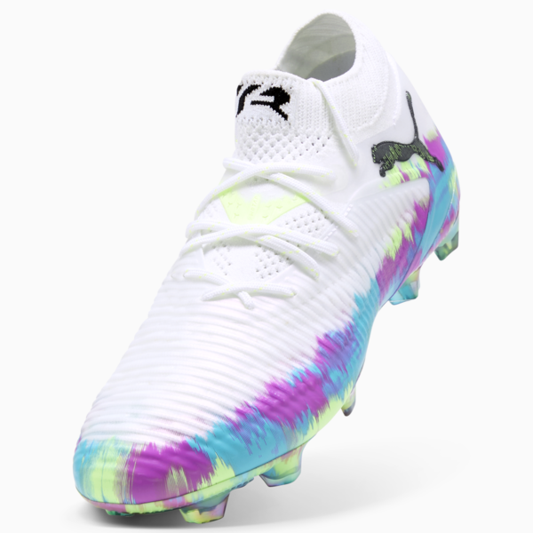 Tacos de fútbol unisex Future 8 Ultimate Brightance FG, PUMA White-Fizzy Apple-Bright Aqua-Pure Magenta, large-MEX
