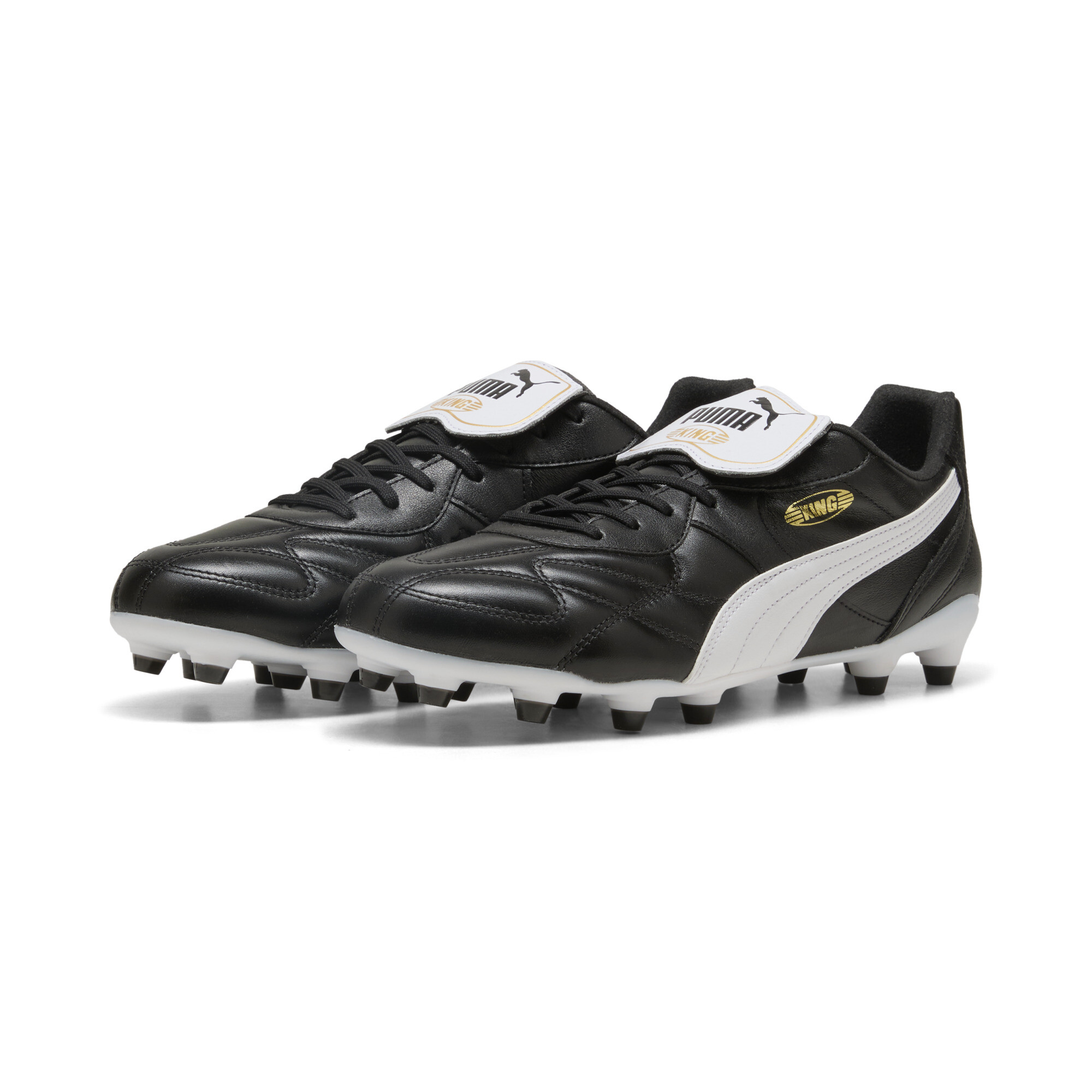 PUMA KING TOP FG/AG voetbalschoenen uniseks, Zwart/Wit, Maat 46 thumbnail 6