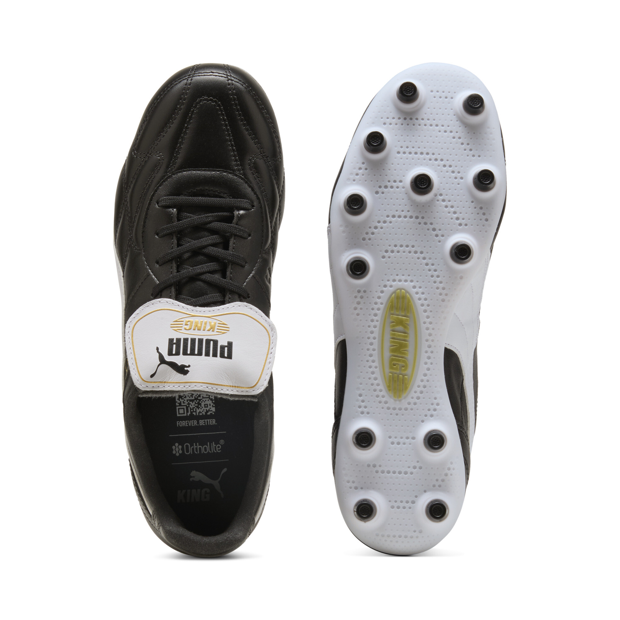 PUMA KING TOP FG/AG voetbalschoenen uniseks, Zwart/Wit, Maat 46 thumbnail 4