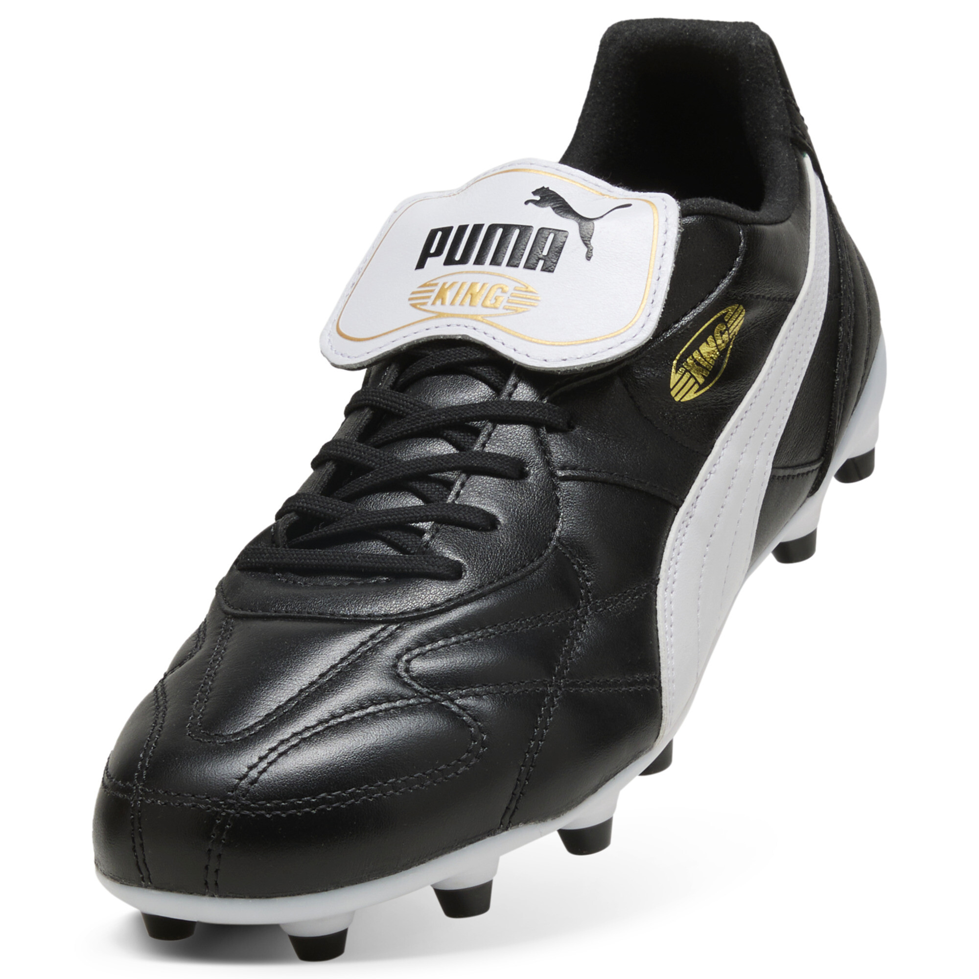 PUMA KING TOP FG/AG voetbalschoenen uniseks, Zwart/Wit, Maat 46 thumbnail 2