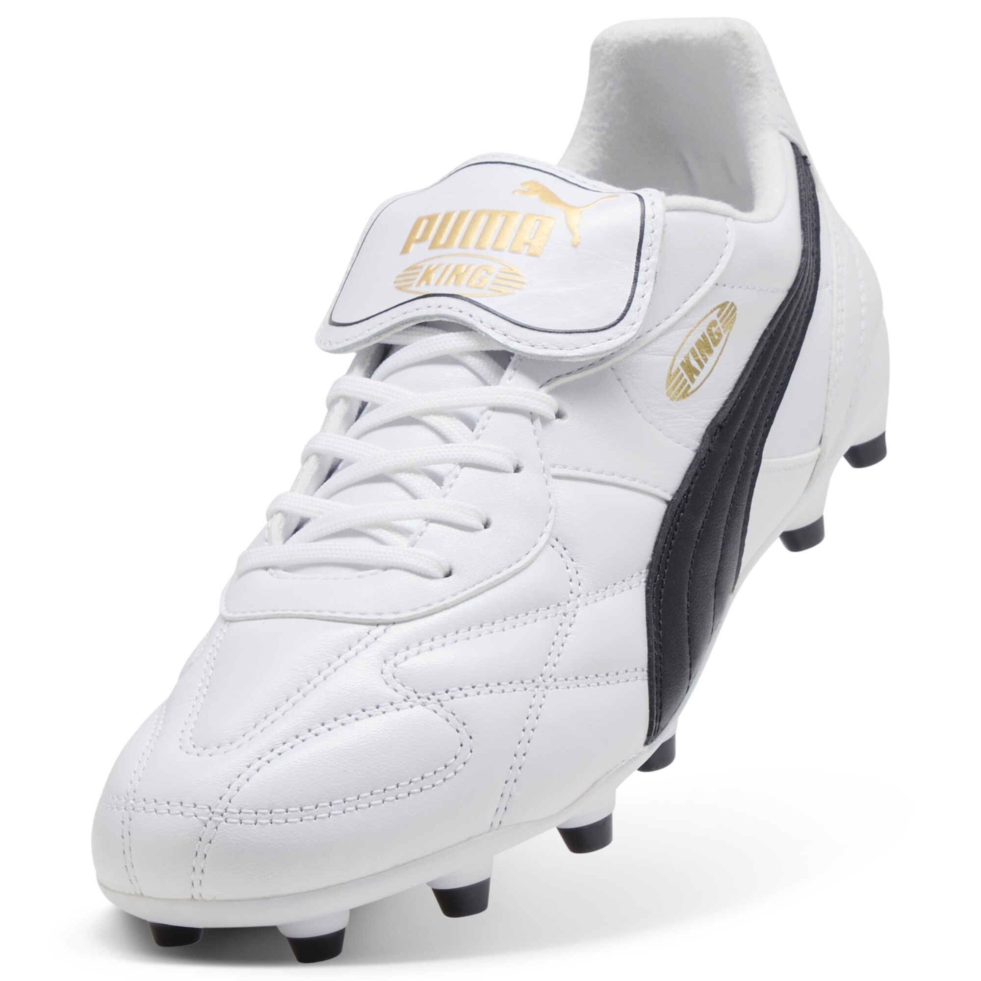 PUMA KING TOP FG/AG voetbalschoenen uniseks, Zwart/Wit, Maat 37,5 thumbnail 2