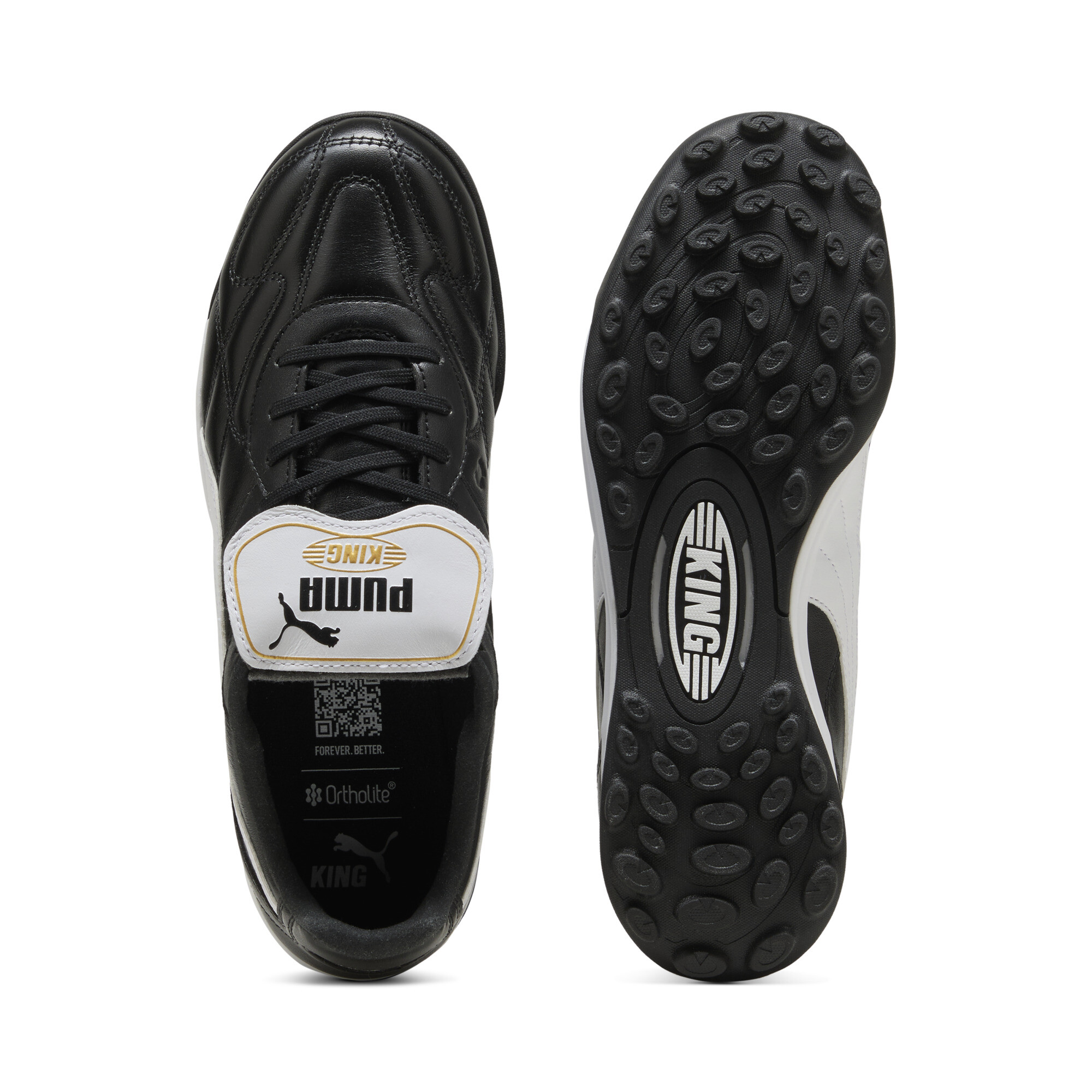 PUMA KING TOP TT voetbalschoenen uniseks, Zwart/Wit, Maat 45 thumbnail 4