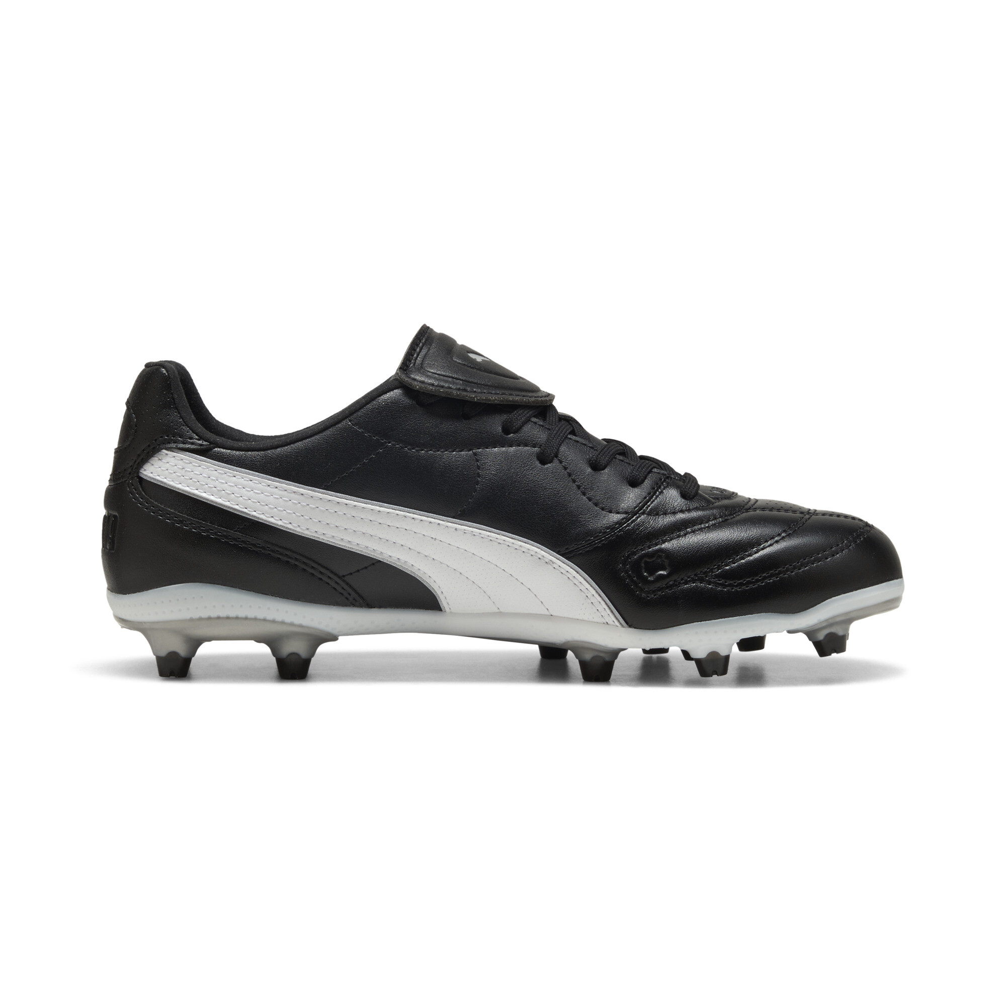 PUMA KING LIGA FG/AG uniseks voetbalschoenen, Zwart/Wit/Zilver, Maat 38 thumbnail 3