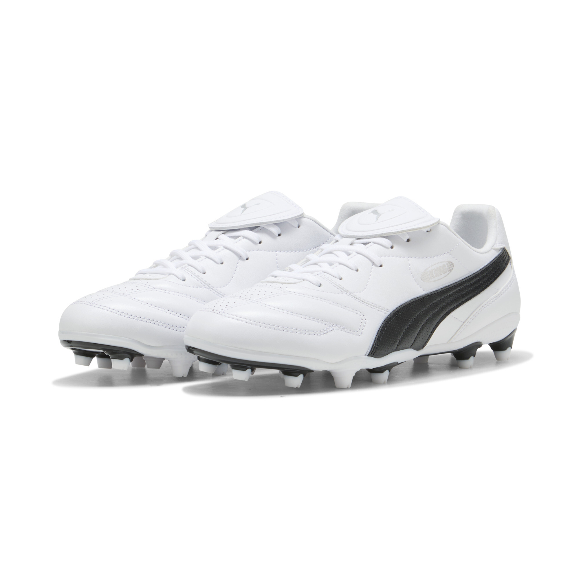 PUMA KING LIGA FG/AG uniseks voetbalschoenen, Zwart/Wit, Maat 40,5 thumbnail 6