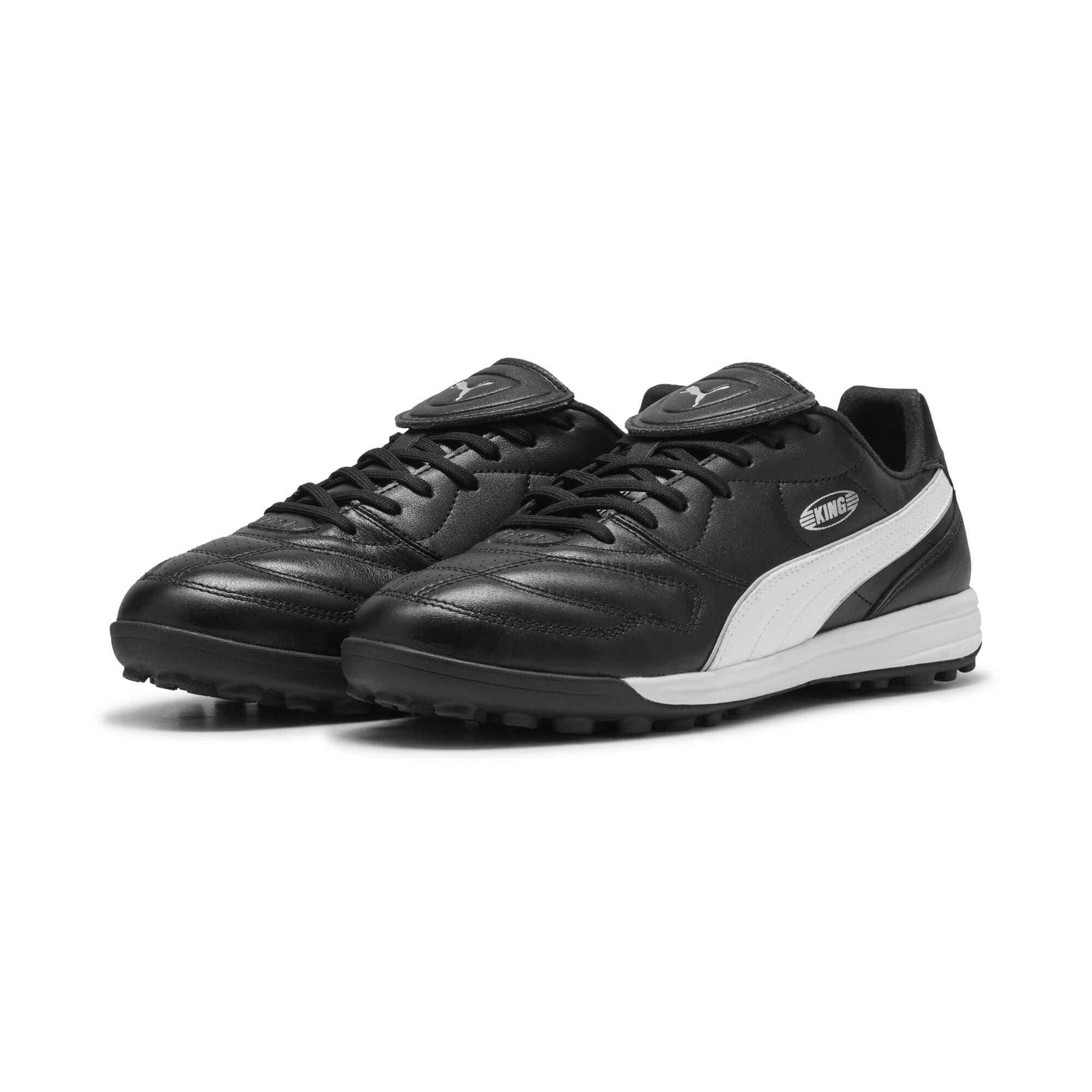 PUMA KING LIGA TT uniseks voetbalschoenen, Zwart/Wit/Zilver, Maat 37 thumbnail 6
