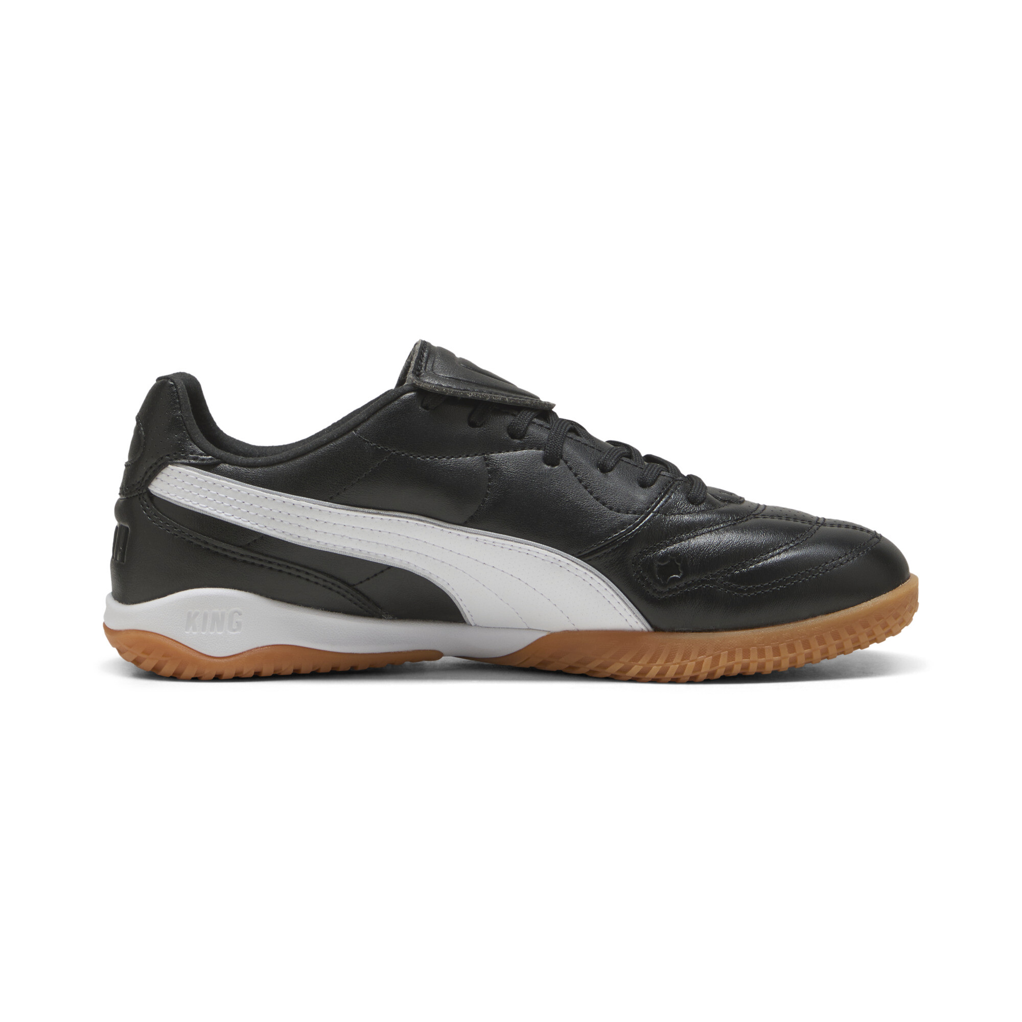 PUMA KING LIGA IT uniseks voetbalschoenen, Zwart/Wit/Zilver, Maat 42,5 thumbnail 3