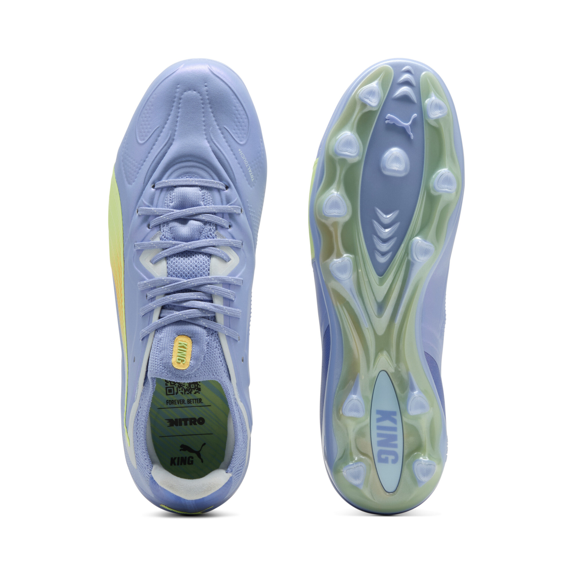 PUMA KING 20 ULTIMATE LIGHT UP FG/AG voetbalschoenen voor Dames, Blauw, Maat 39 thumbnail 4