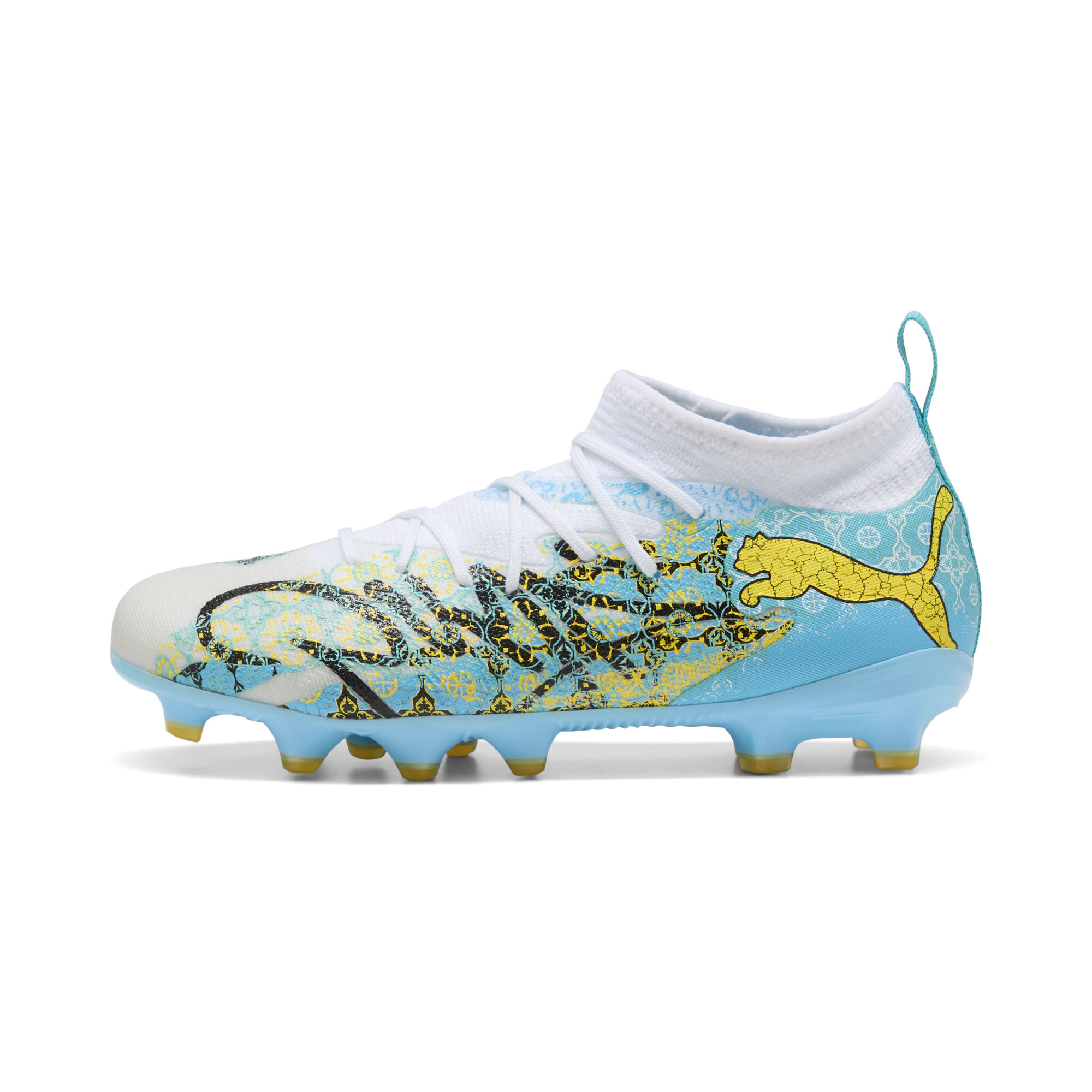 PUMA FUTURE 9 MATCH PLAYMAKER Kids' Firm/Artificial Ground Soccer Cleats in White, Size 3