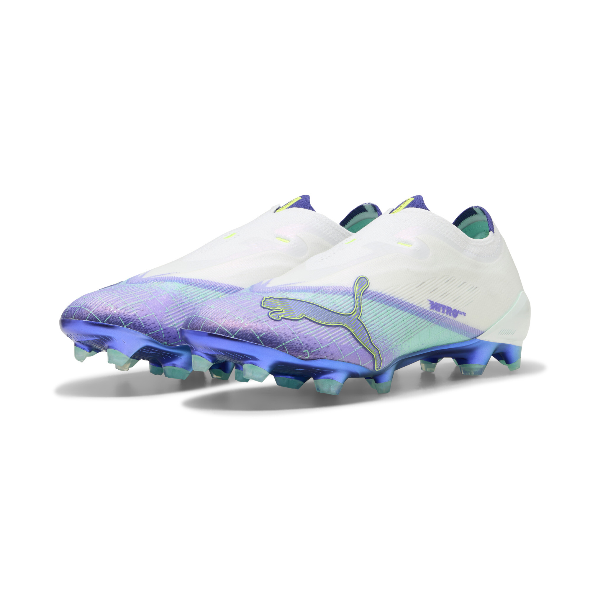 PUMA Buty piłkarskie unisex bez sznurowadeł ULTRA NITRO™ 7 ULTIMATE HYPER RUSH FG, Akcesoria, Biały, 44.5