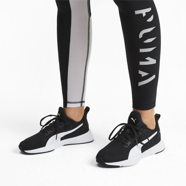 Flyer Running Shoes, Puma Black-Puma White-Pink Alert, large-ZAF