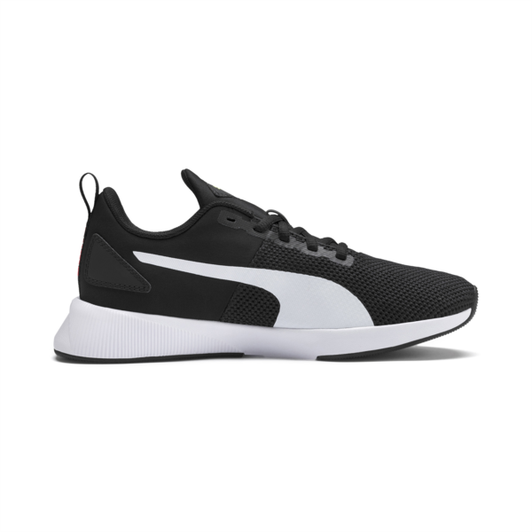 Flyer Running Shoes, Puma Black-Puma White-Pink Alert, large-ZAF