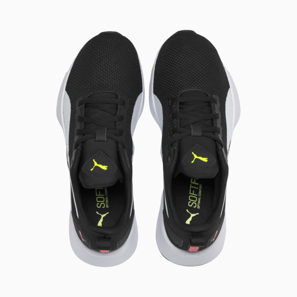 Flyer Running Shoes, Puma Black-Puma White-Pink Alert, large-ZAF