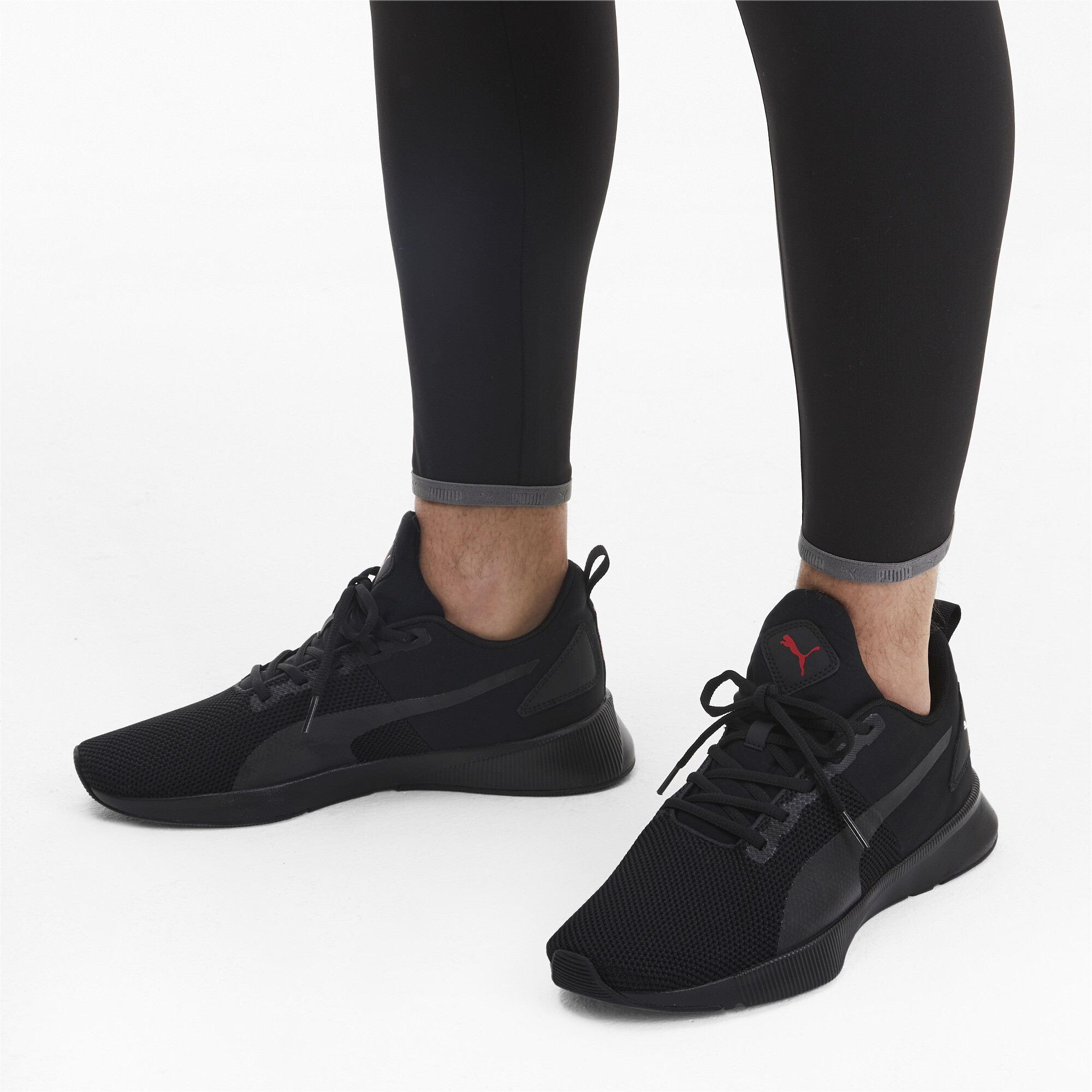Men's PUMA Flyer Running Shoes In Black, Size EU 42