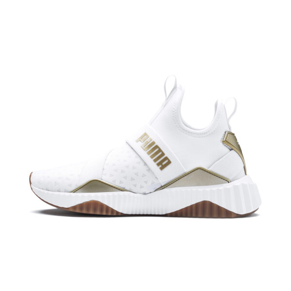 PUMA Defy Mid Sparkle Women's Training Shoes in White/Metallic Gold - 192448_02