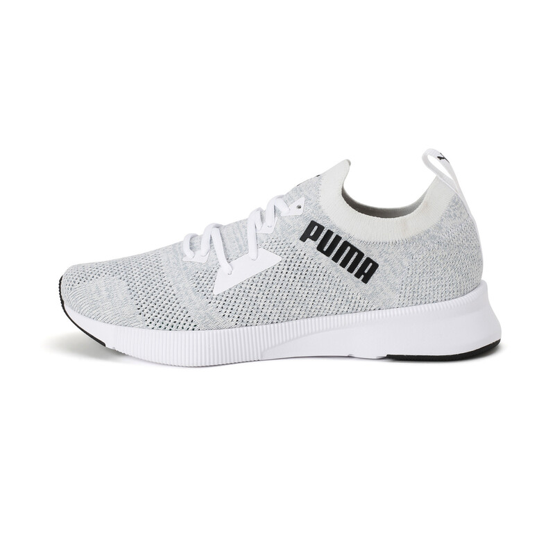 Men's PUMA Flyer Runner Engineered Knit Running Shoes, White/black/silver