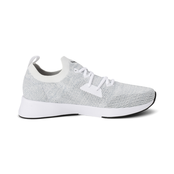 Flyer Runner Engineered Knit Men's Running Shoes, Puma White-Quarry-Puma Black, large-ZAF