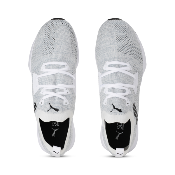 Flyer Runner Engineered Knit Men's Running Shoes, Puma White-Quarry-Puma Black, large-ZAF