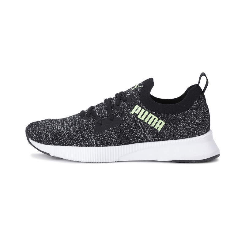

Men's PUMA Flyer Runner Engineered Knit Running Shoes, White/black/yellow