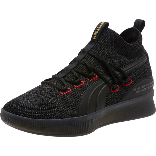 puma black basket shoes