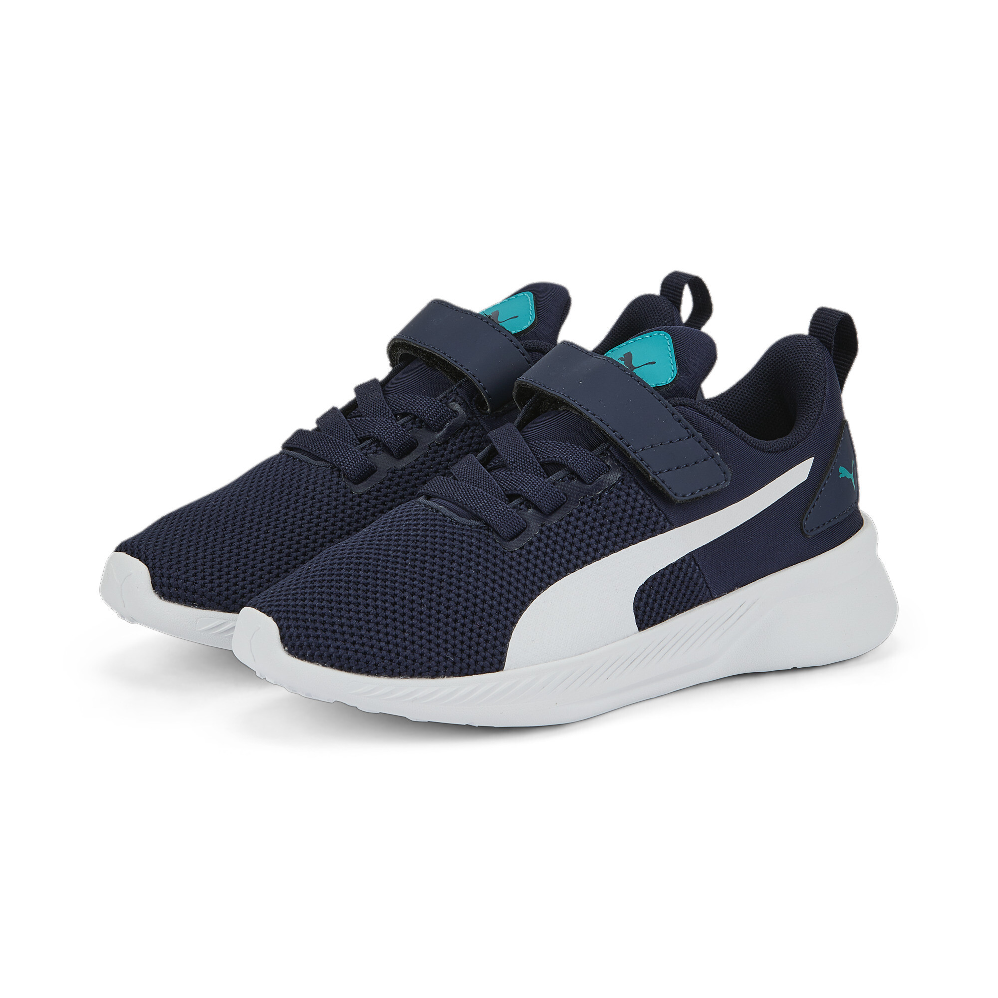 Kids' PUMA Flyer Runner V Trainers Shoes In Blue, Size EU 34.5