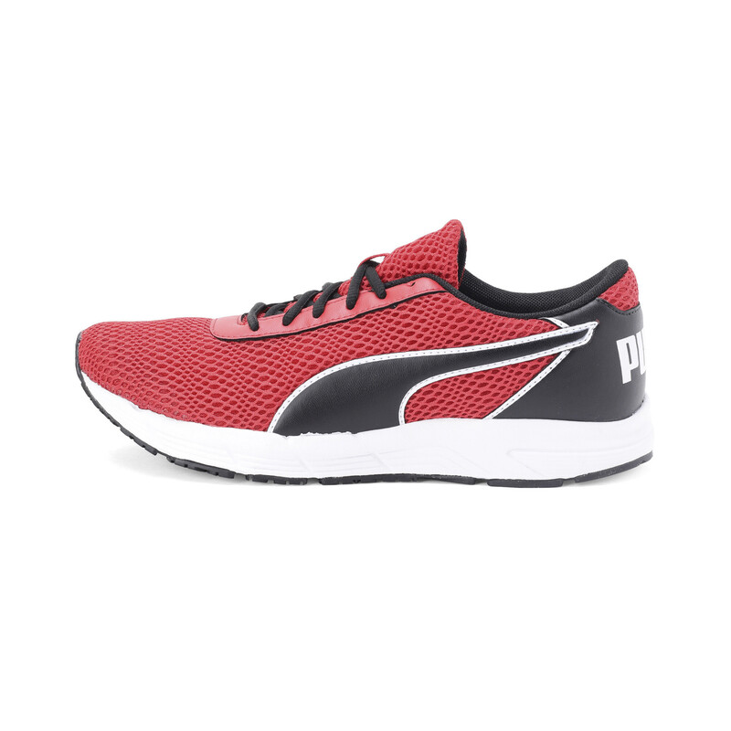 

Men's PUMA Metal Knit IDP Running Shoes, White/black/red