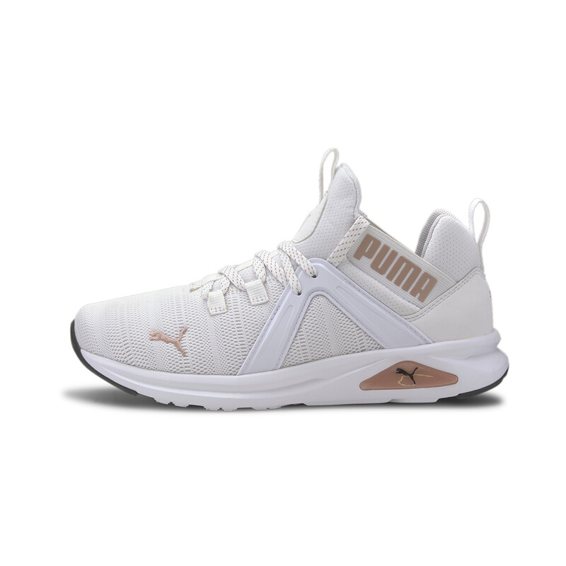 Women's PUMA Enzo 2 Metal Running Shoes, White/pink/gold