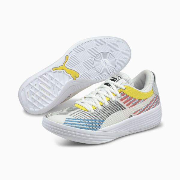 Clyde All-Pro Basketball Shoes, Puma White-Blue Atoll, large-ZAF