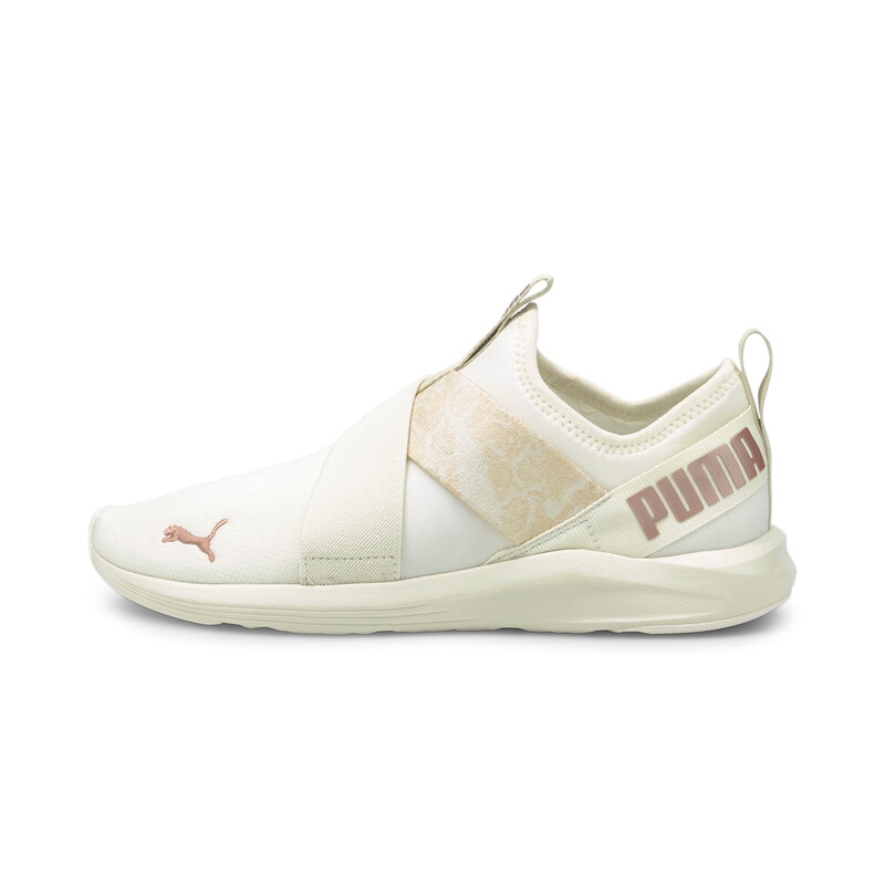 

Women's PUMA Prowl Slip-On Animal Training Shoes, White/pink/gold