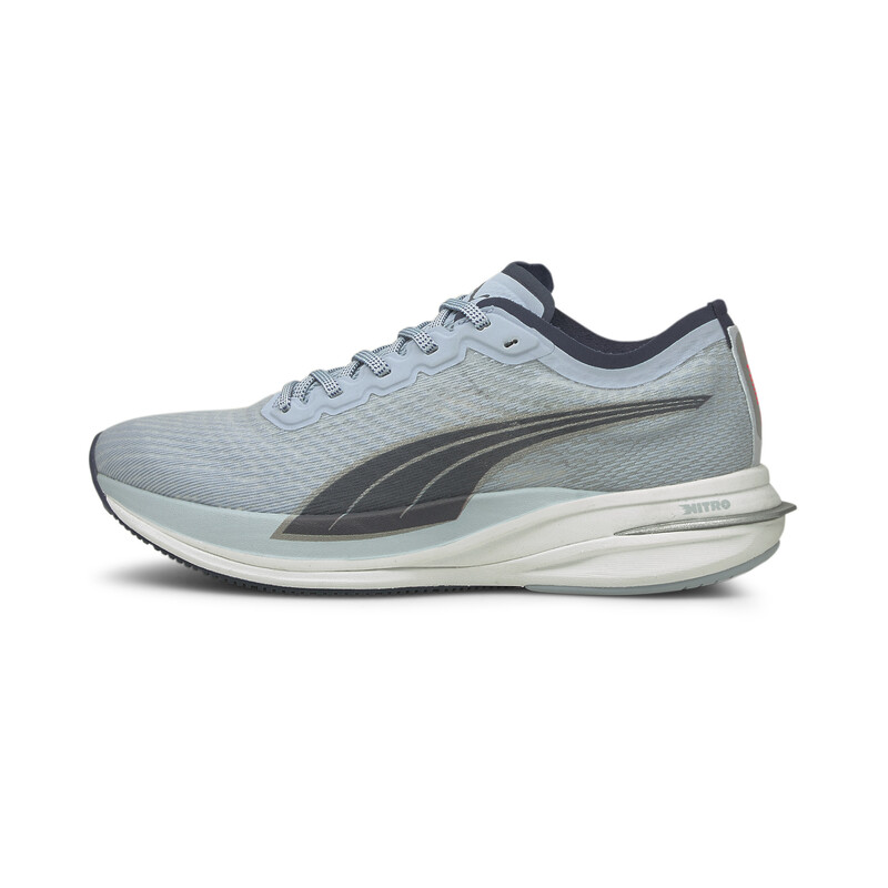Women's PUMA Deviate Nitro Running Shoes, Black/blue