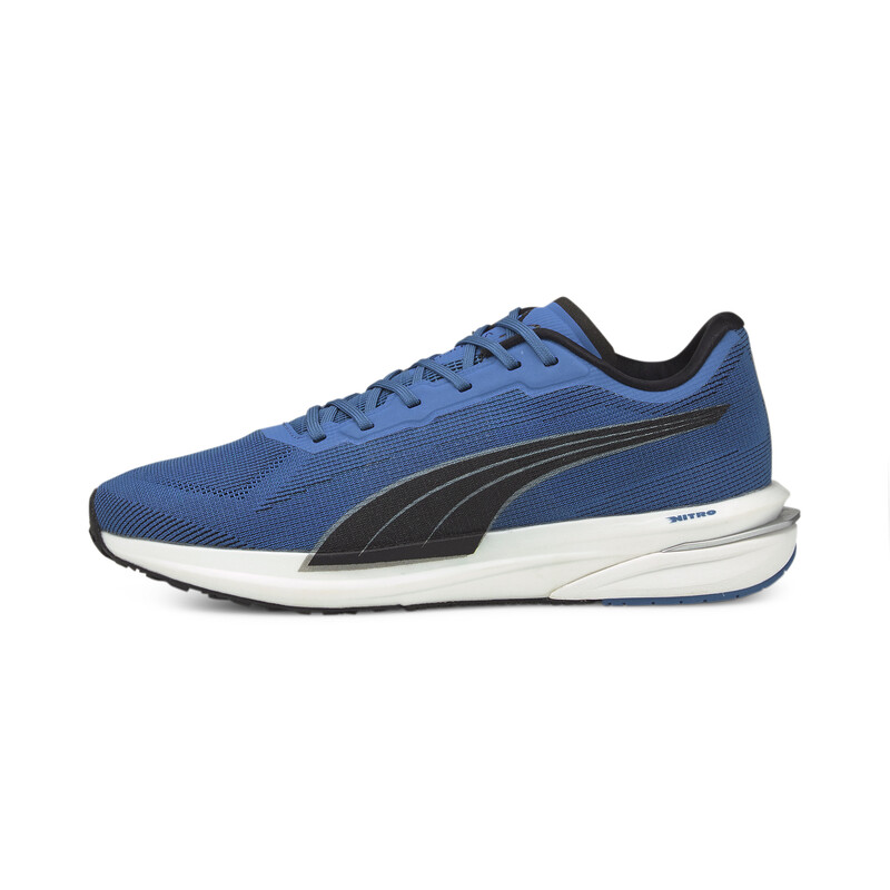 

Men's PUMA Velocity Nitro Running Shoes, Black/silver/blue