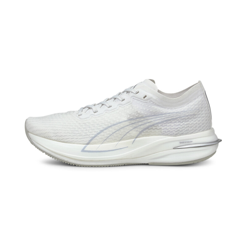 Women's PUMA Deviate Nitro COOLadapt Running Shoes, White/gray