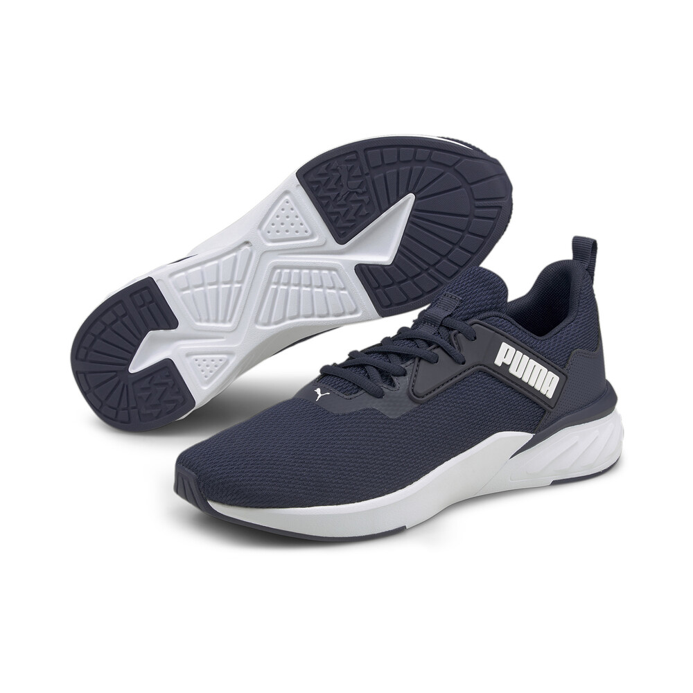 puma runners blue white wheat