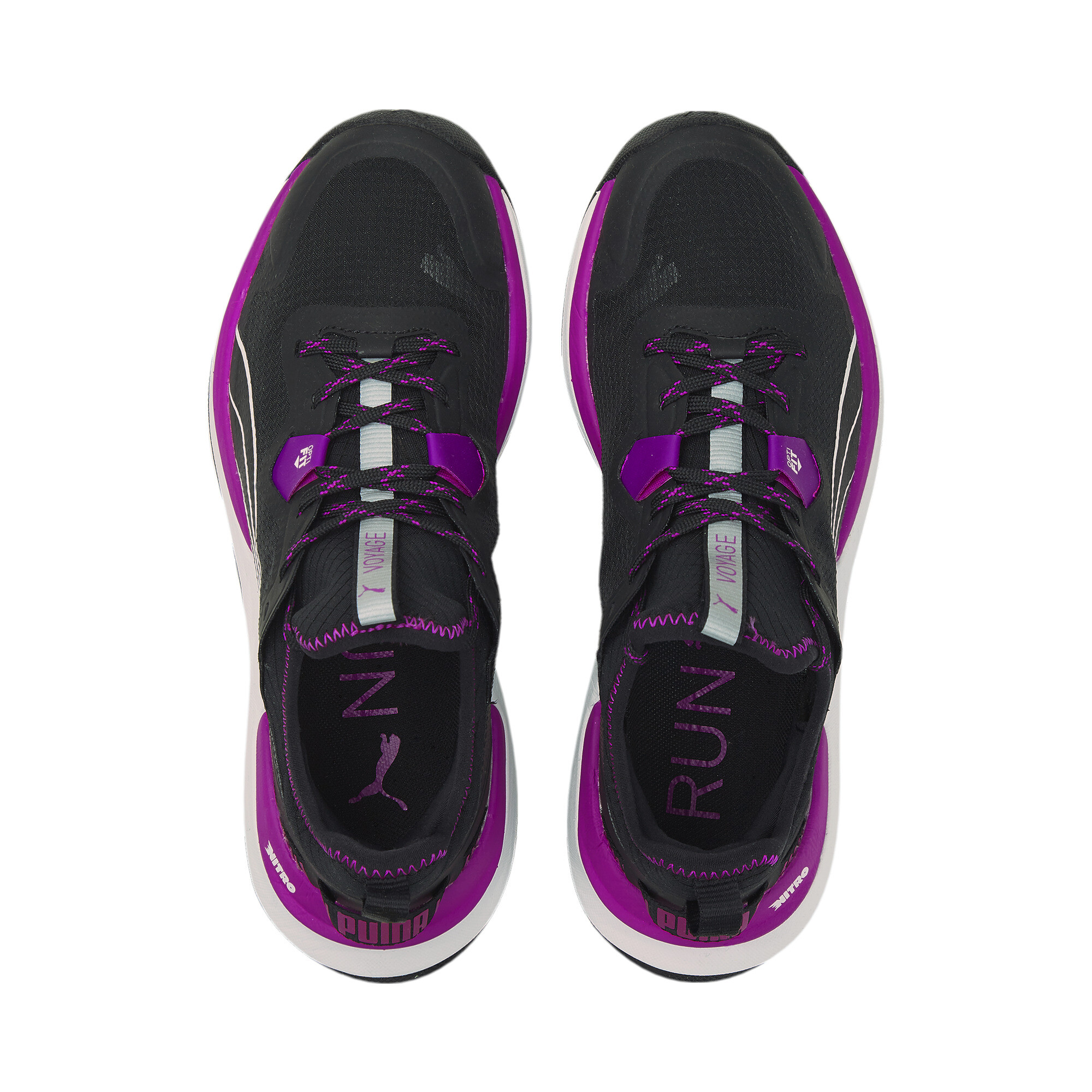 Women's PUMA Voyage Nitro Trail Running Shoes In Black, Size EU 36