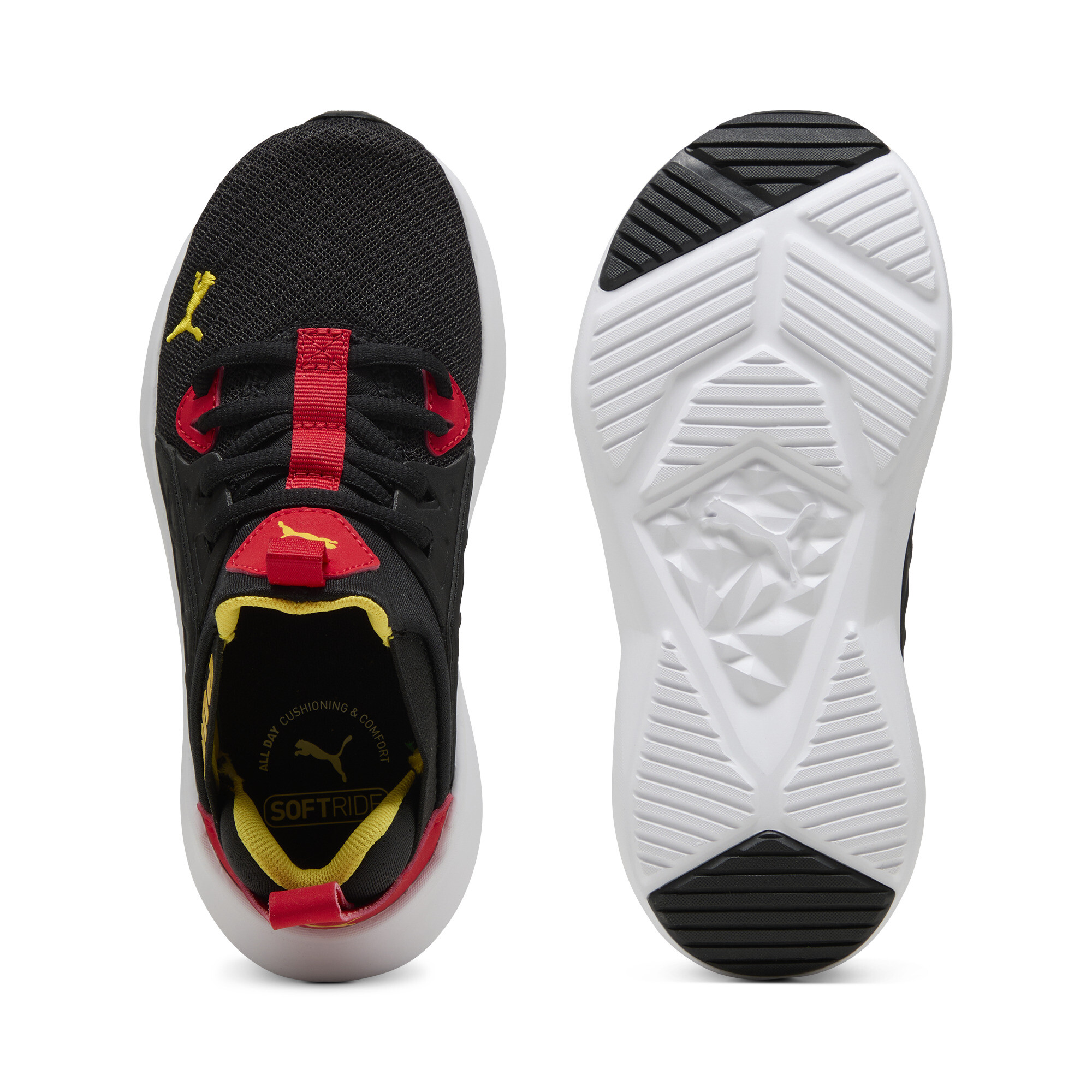 PUMA Soft Enzo NXT sneakers kinderen, Zwart/Rood/Geel, Maat 31 thumbnail 4