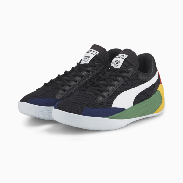 PUMA x BLACK FIVES Fusion NITRO Basketball Shoes, Puma Black-Amazon Green, large-ZAF