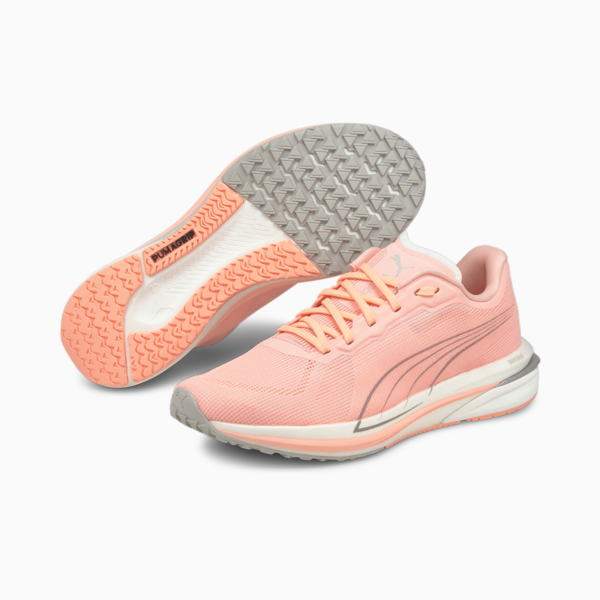 Velocity NITRO Women's Running Shoes, Elektro Peach-Puma Silver, large-ZAF