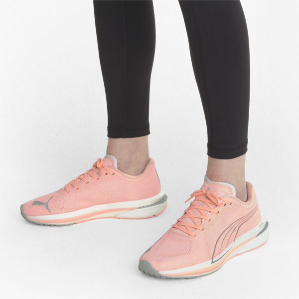 Velocity NITRO Women's Running Shoes, Elektro Peach-Puma Silver, large-ZAF