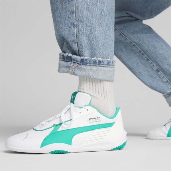 Mercedes F1 R-Cat Machina Motorsport Shoes, PUMA White-Spectra Green-Spectra Green, large-ZAF