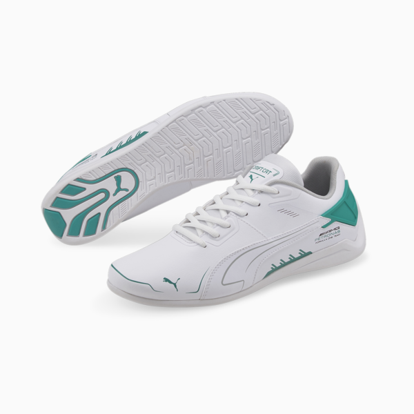 Mercedes F1 Drift Cat Delta Motorsport Shoes, Puma White-Spectra Green, large-ZAF